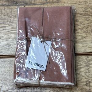 Darling Society Set of 4 Cotton Napkins-Rustic Brown-NWT